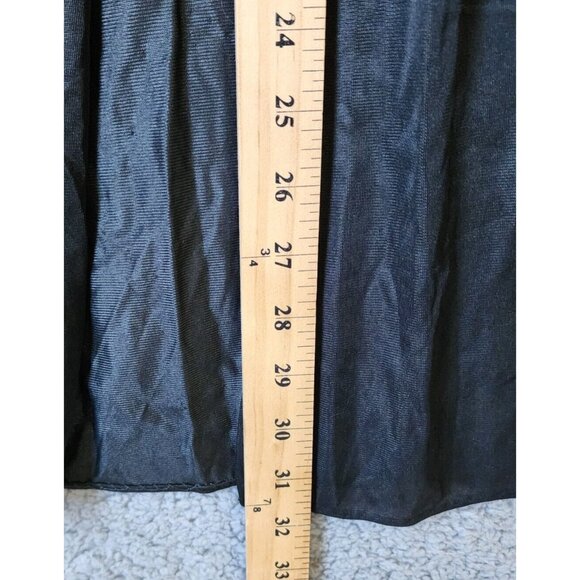Vtg Joie De Vie Nylon Satin Nightgown Plunging Lace High Slit Sexy Black Petite - Picture 12 of 16